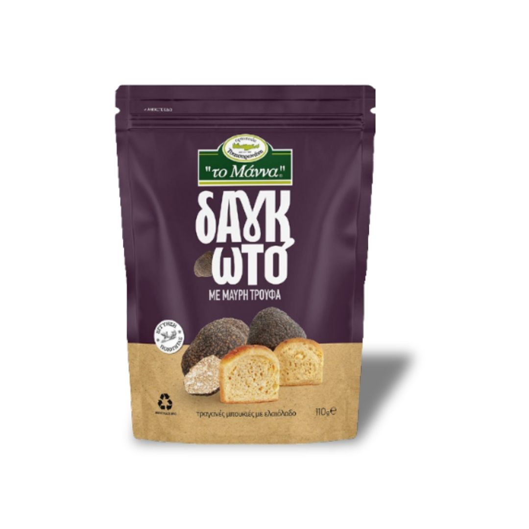 Cretan Crispy Bites Black Truffle - TO MANNA 110g