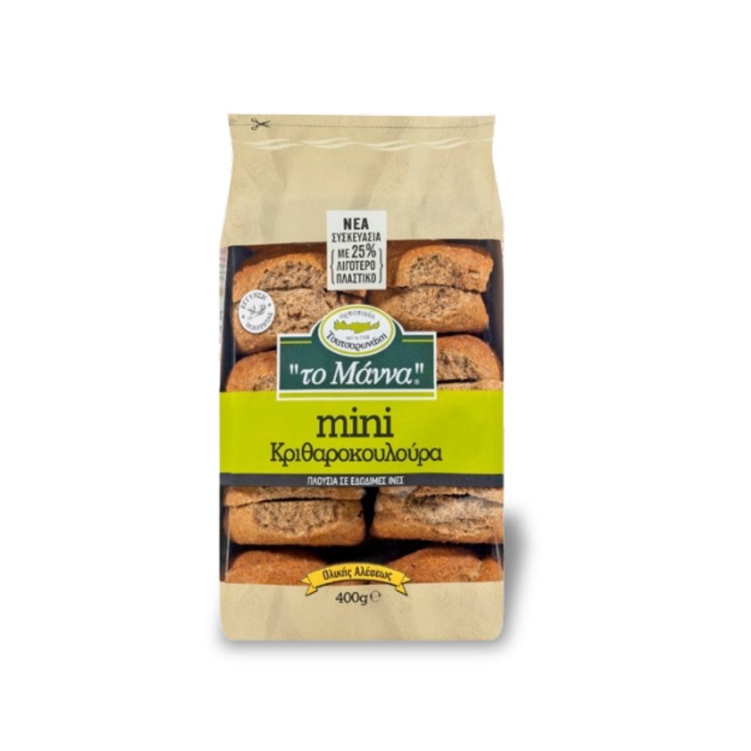 Cretan Barley Rusks Mini Halves - TO MANNA 400g