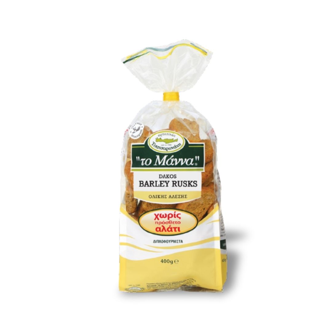 Cretan Barley Small Rusks No Salt - TO MANNA 400g