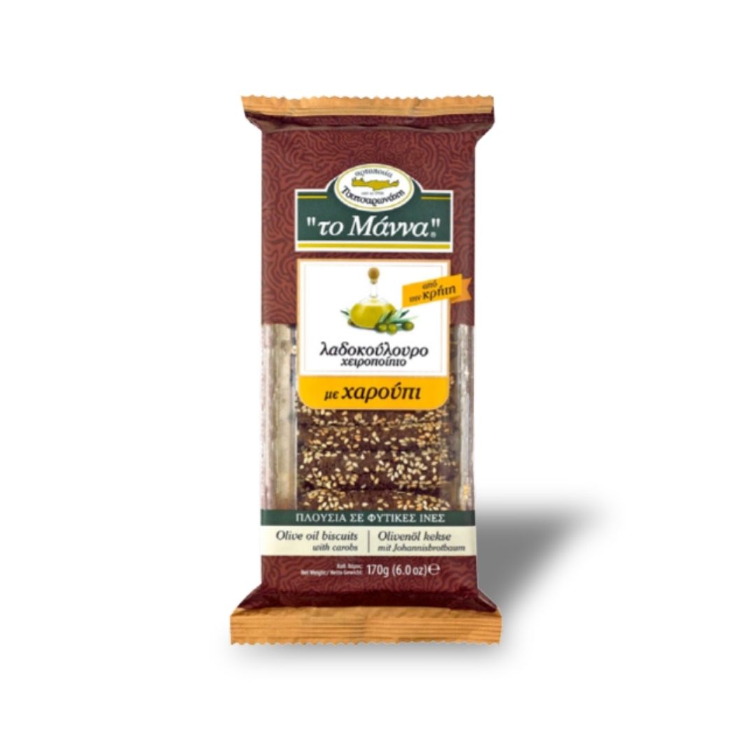 Sweet Biscuits w Olive Oil/Carob – TO MANNA 170g