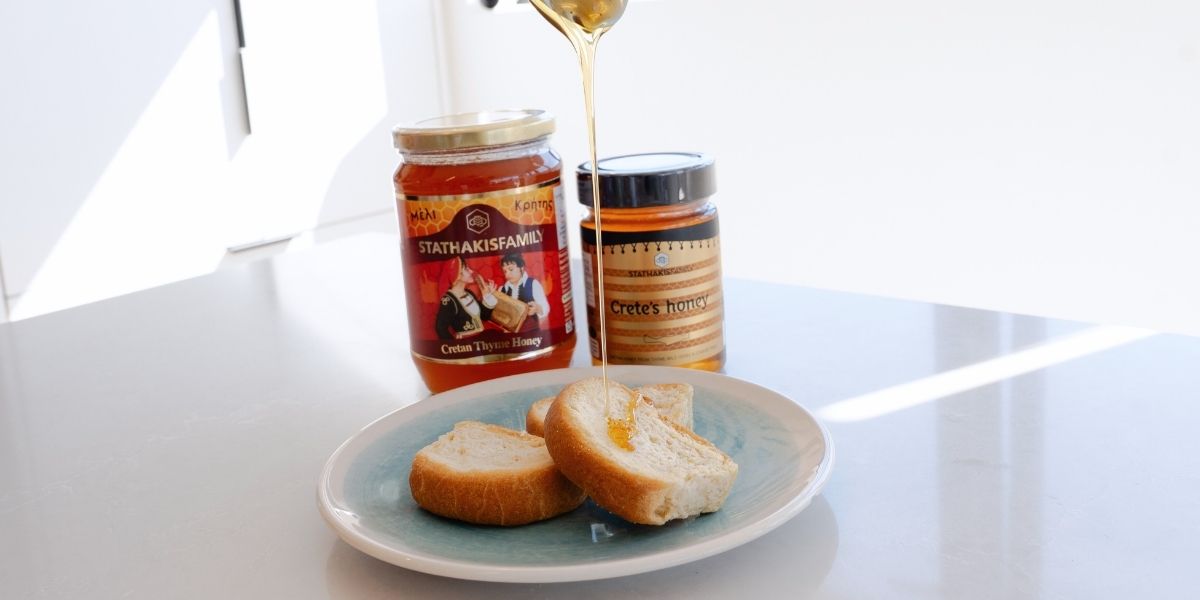 greek honey in a jar