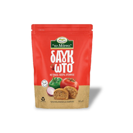 Cretan Crispy Bites Tomato, Pepper & Onion - TO MANNA 110gm