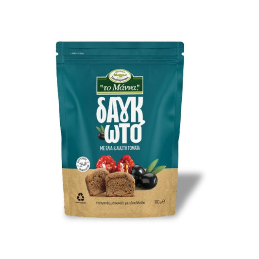 Cretan Crispy Bites Olive & Sundried Tomato - TO MANNA 110g
